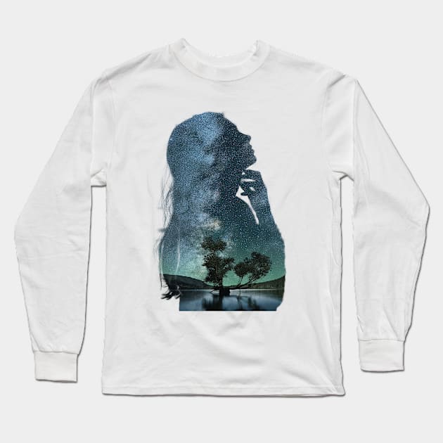 The dreaming girl Long Sleeve T-Shirt by Alegra Stoic